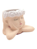 Widdop beige relaxed girl ceramic planter 16.5cm (British brand)