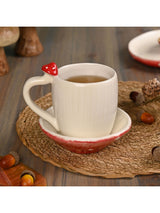 Next Widdop White Toadstool Mug & Saucer Ceramic Mug and Saucer Set 10cm- Buy online at McGrocer
