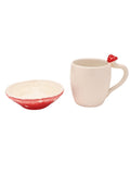 Widdop white toadstool mug and saucer set 10cm (British brand)