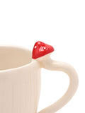 Widdop white toadstool mug and saucer set 10cm (British brand)