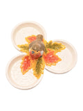 Widdop Orange Robin Triple Dish Serving Tray 21cm x 21cm (British brand)