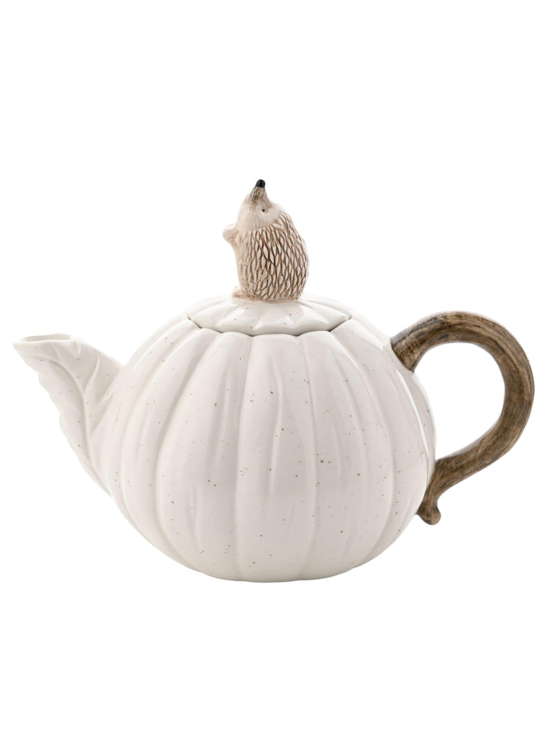 Widdop white hedgehog ceramic teapot (British brand)