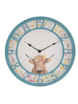Horloge décorative d'extérieur Widdop Blue Highland Cow 25 cm