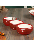Widdop red toadstool and hedgehog triple dish ceramic serving tray (British brand)