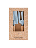 Widdop blue trowel and fork set wooden handles rustic gardening tool (British brand)