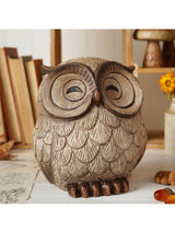 Next Widdop Brown Wood Effect Resin Owl Sleeping Ornament Home Decor 22x18x13cm- Buy online at McGrocer