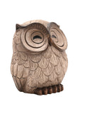 Widdop brown wood effect resin owl sleeping ornament 22x18x13cm (British brand)