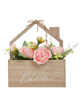 Next Widdop Brown Its Your Time to Bloom Wooden House Planter with Flowers- Buy online at McGrocer
