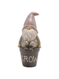 Widdop Grey Gonk On a Slogan Flower Pot Grow