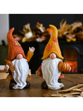 Widdop orange autumn gonk holding wheat ornament 23.5cm height (British brand)