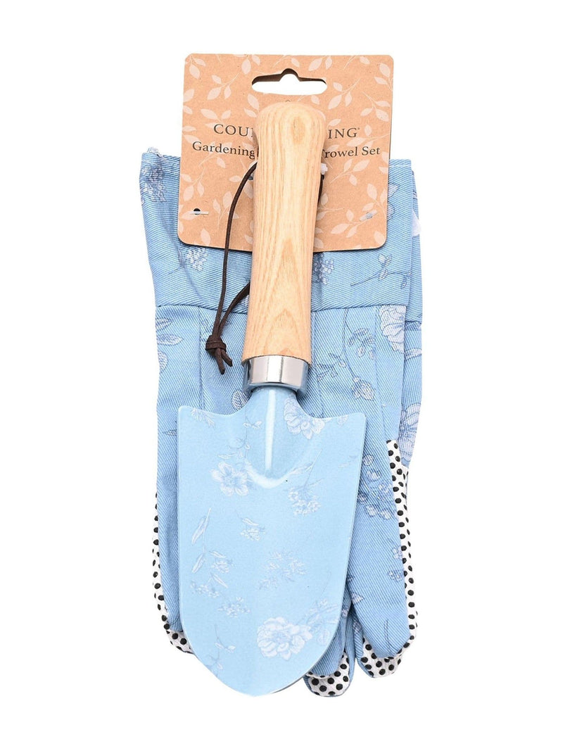 Widdop blue floral gardening set (British brand)