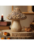 Widdop Brown Wood Effect Mushroom with Log Ornamnet