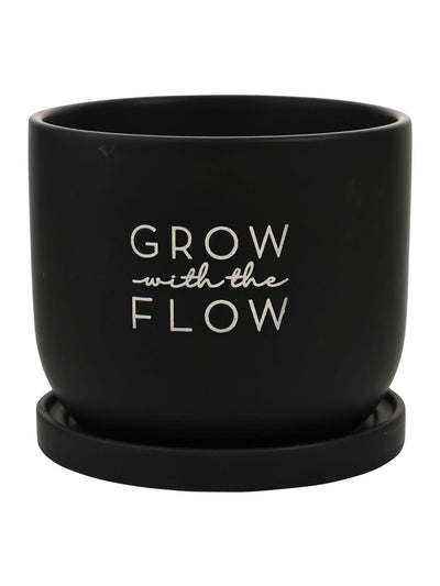 Next Widdop Black Grow With The Flow Ceramic Plant Pot- Buy online at McGrocer
