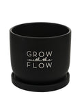 Widdop black ceramic Grow With The Flow plant pot, UK version
