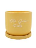 Widdop yellow ceramic plant pot Let's Grow Girls 14cm (British brand)