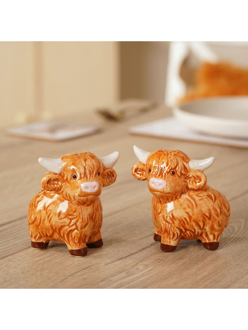 Widdop Highland Cow salt and pepper shakers 7cm height (British brand)