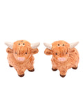 Widdop Highland Cow salt and pepper shakers 7cm height (British brand)