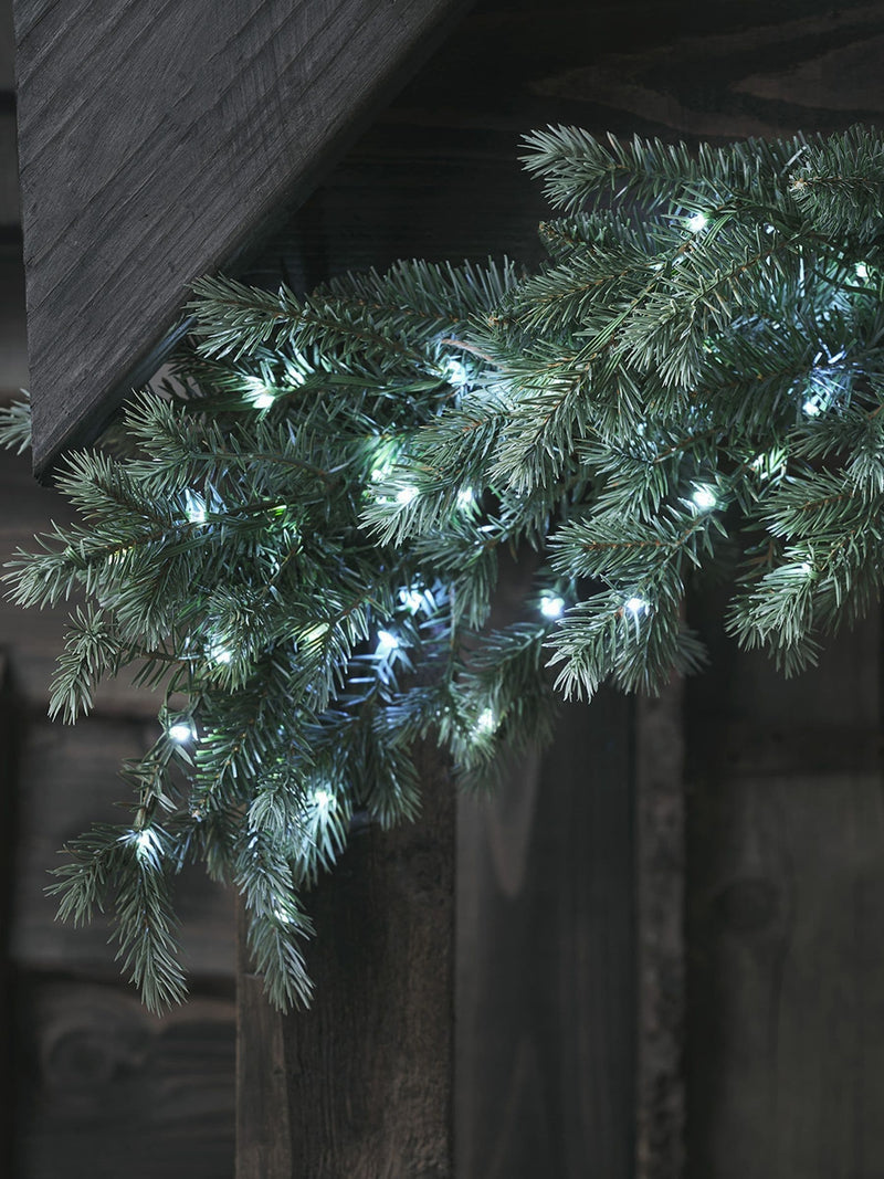 Lights4fun Dual Colour LED Christmas Garland 1.5m, UK version