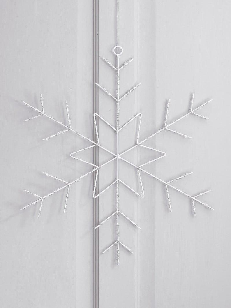 Lights4fun snowflake Christmas light with warm white LEDs, imported from the UK