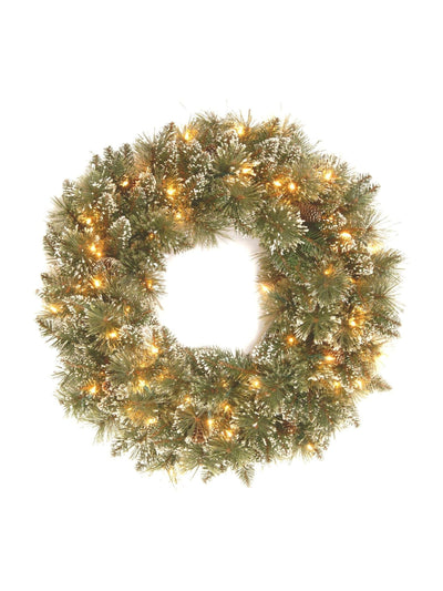 Next Premier Decorations Ltd Prelit Glittery Christmas Wreath with 50 LEDs 60cm- Buy online at McGrocer