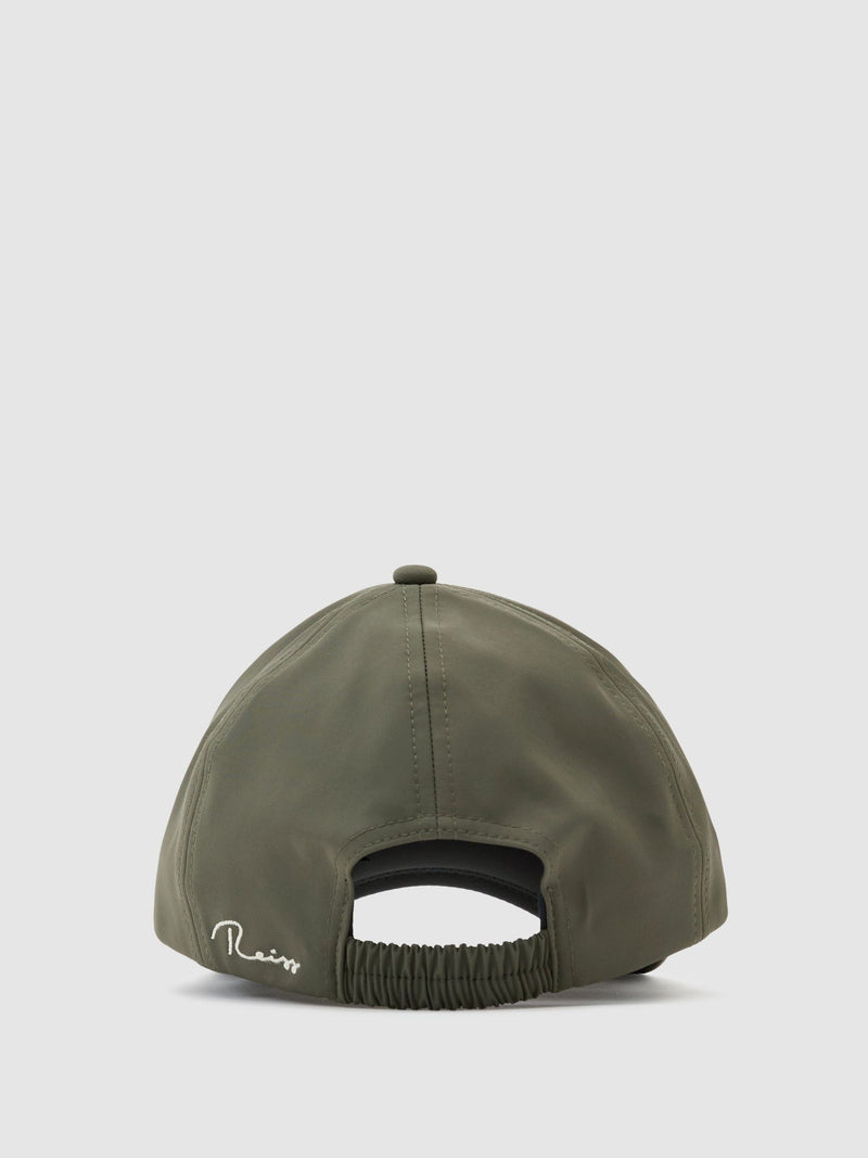 Reiss khaki green Caleb technical baseball hat, imported from the UK