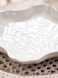 Dibor set of 2 white snowflake side plates - British product