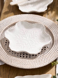 Dibor set of 2 white snowflake side plates - British product