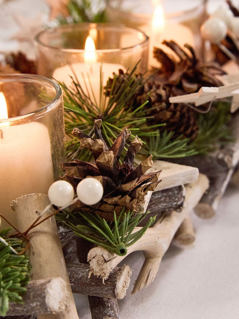 Dibor Nordic tealight holder trio festive decoration - British product