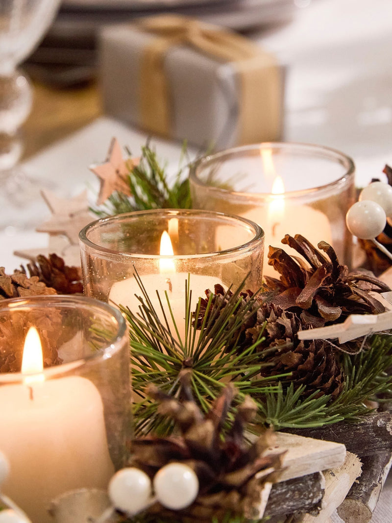 Dibor Nordic tealight holder trio festive decoration - British product