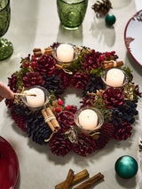 Next Dibor Cinnamon Pine Round Tealight Centrepiece 30cm- Buy online at McGrocer