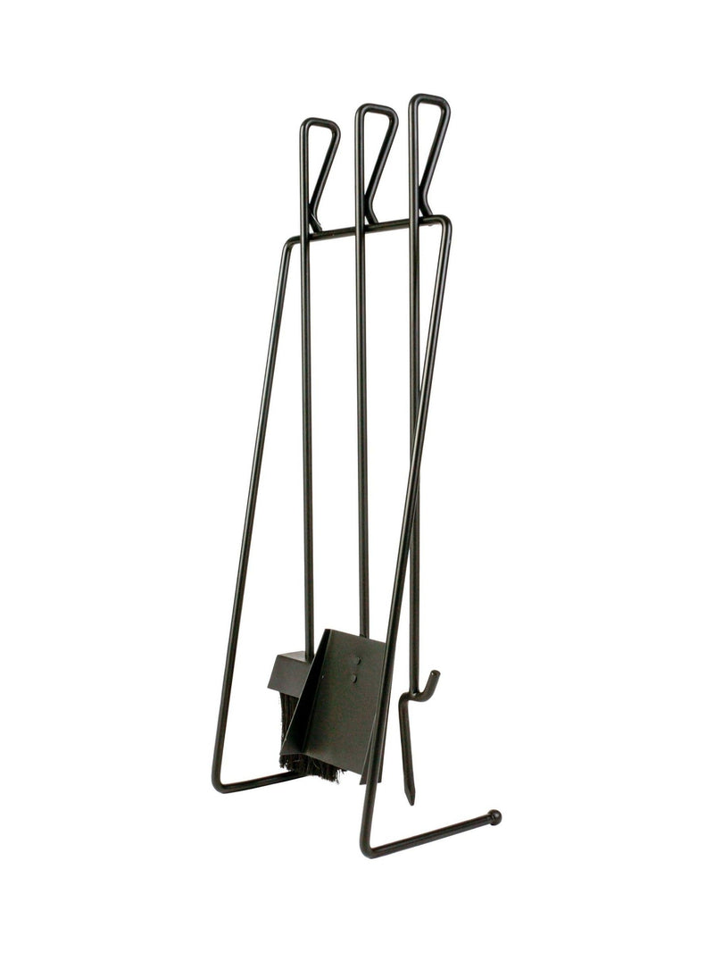 Dibor black pewter antique fire set with 3 tools - British product