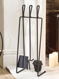 Dibor black pewter antique fire set with 3 tools - British product