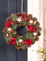 Next Dibor Stars and Roses Winter Wreath 35cm- Buy online at McGrocer