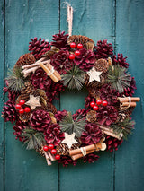 Next Dibor Cinnamon Stars Wreath - 30cm- Buy online at McGrocer