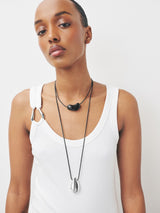 Next Black/Silver Tone Cord Pendant 2 Layer Necklace- Buy online at McGrocer