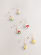 Next Gold Tone Fruit Drop Earrings 3 Pack- Buy online at McGrocer
