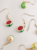 Gold Tone Fruit Drop Earrings 3 Pack - British product