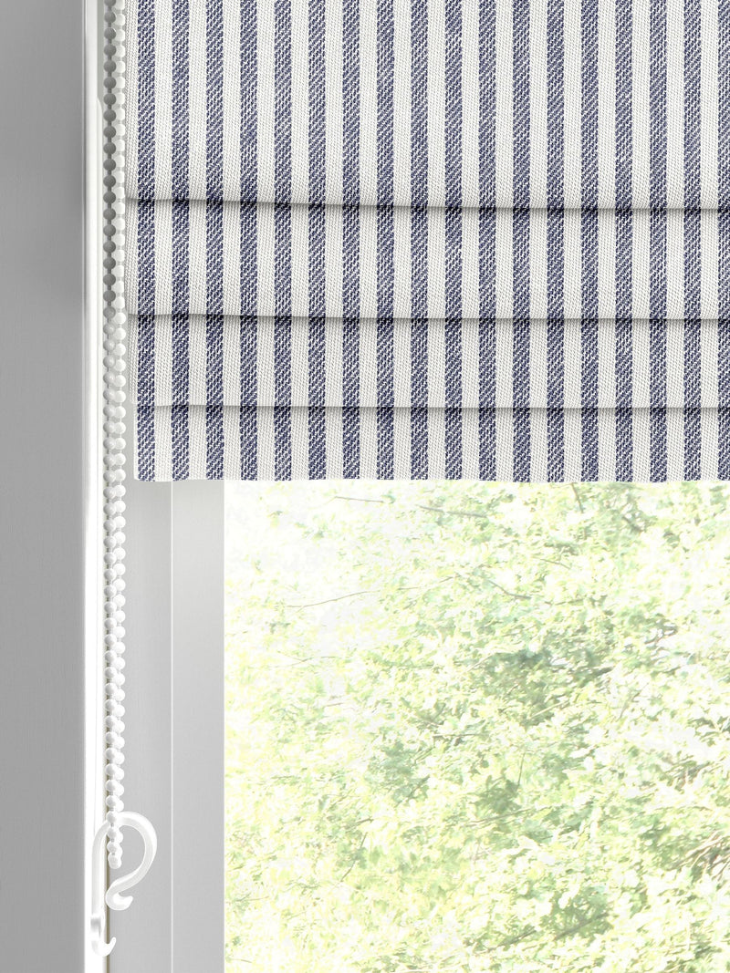 Blue Stitch Stripe Roman blind - British product