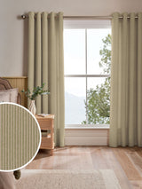 Next Next Green Stitch Stripe Made to Measure Curtains- Buy online at McGrocer