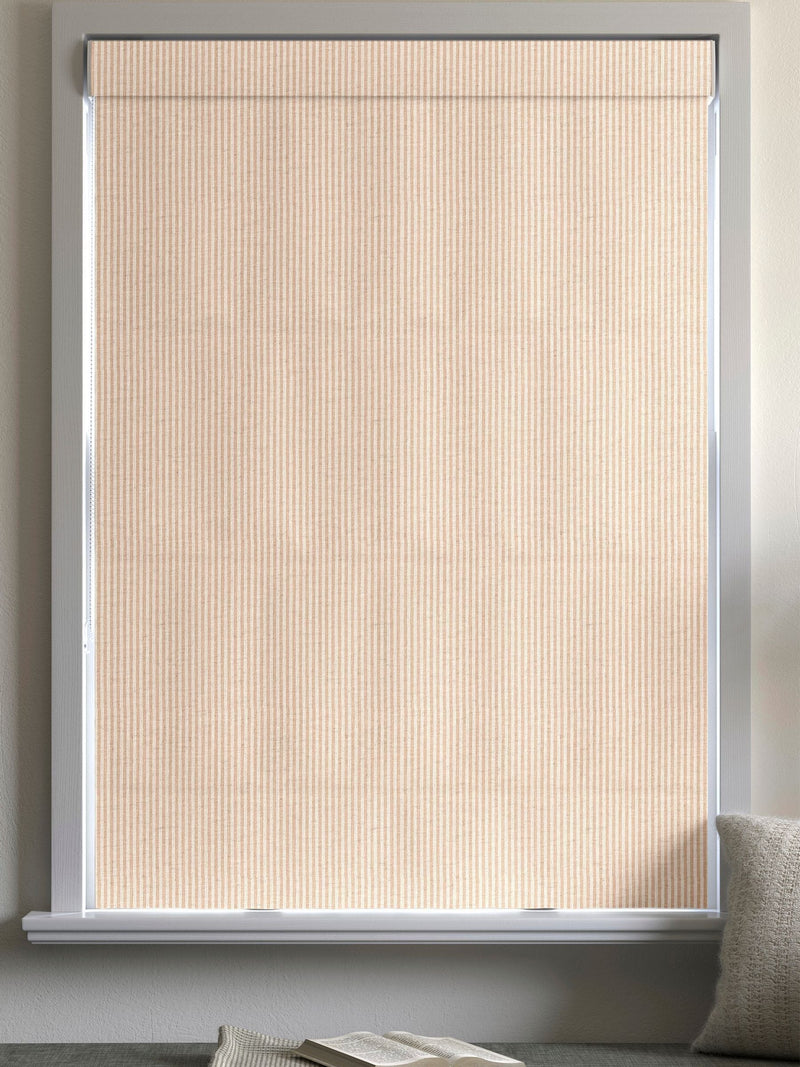 Pink stitch stripe dusky Roman blind - British product