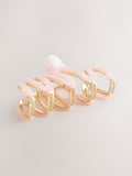 Pink wave claw clip resin hair accessory - British product