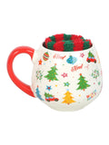 Something Different white nostalgic Christmas print mug and socks set (British brand)