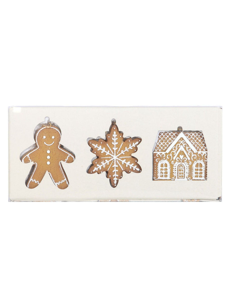 Something Different gingerbread hanging decorations set of 3, imported from the UK