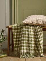 Next Laura Ashley Olive Green Knapton Check Brushed Throw- Buy online at McGrocer