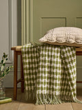 Laura Ashley olive green Knapton check throw 170x130cm, UK version