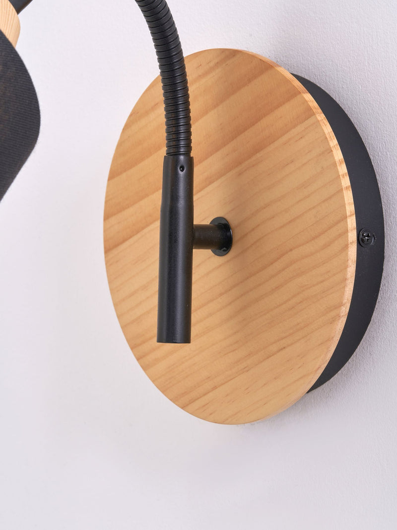 Pacific Juna wall light black fabric shade (British brand)