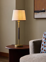 Next Brass Bentham Table Lamp - Faux Leather Base - 53.5cm- Buy online at McGrocer
