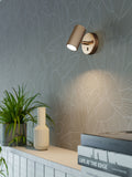Eglo Matte Brass Portillo wall spotlight, aluminium steel - UK version