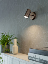 Next Eglo Portillo Aluminium & Steel Modern Wall Spotlight, Bronze- Buy online at McGrocer
