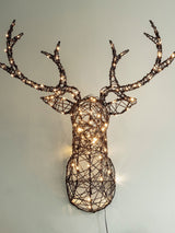 Next Lights4fun 84cm Rattan Stag's Head LED Wall Light- Buy online at McGrocer